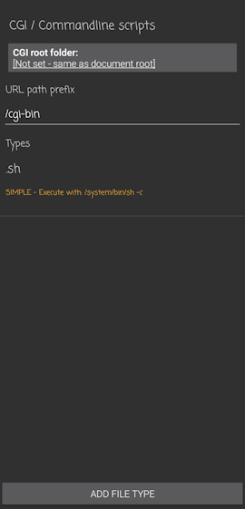 CGI - Configuration screen