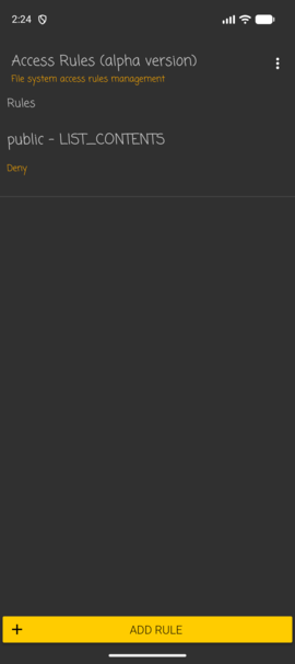 File system access rules list