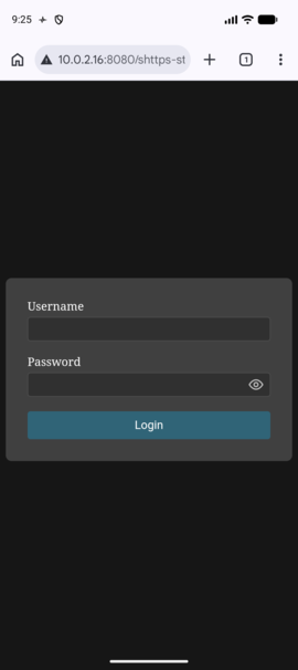 Browser access to the local server over plain HTTP